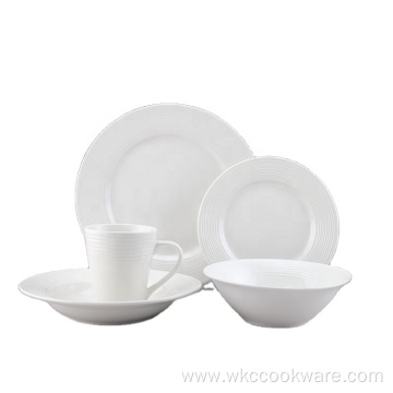 2022 Wholesale White Ceramic Porcelain Dinnerware Set Home